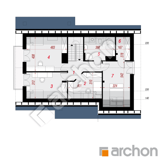 Проект будинку ARCHON+ Будинок у вістерії 3 План мансандри