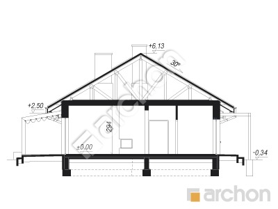 Проект дома ARCHON+ Дом в мекинтошах Розріз будинку