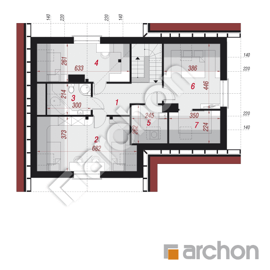 Проект будинку ARCHON+ Будинок в манго 2 План мансандри