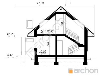 Проект дома ARCHON+ Дом в манго 2 Розріз будинку