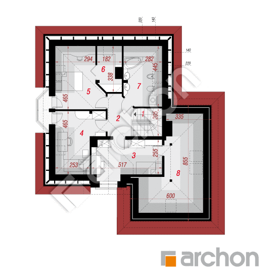 Проект будинку ARCHON+ Будинок в руколі (Г2) План мансандри
