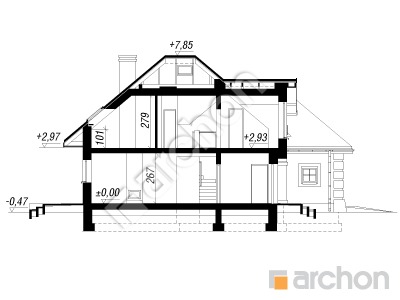 Проект дома ARCHON+ Дом в рукколе (Г2) Розріз будинку