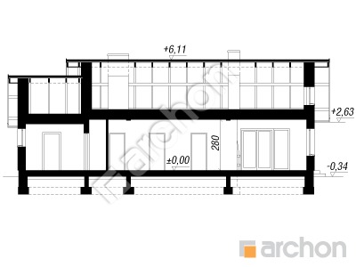 Проєкт будинку ARCHON+ Будинок в пеперівках Розріз будинку