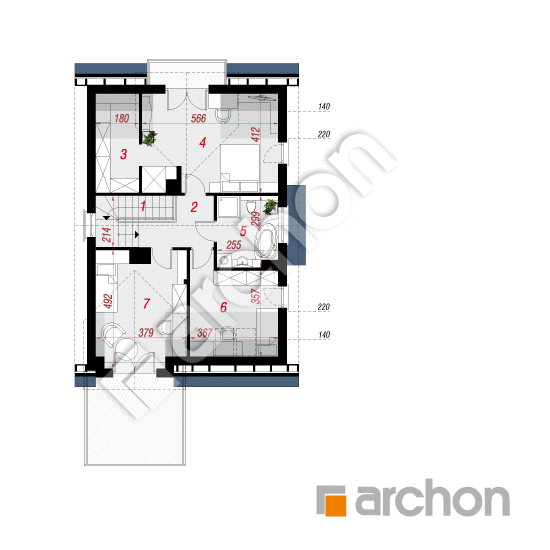 Проект будинку ARCHON+ Будинок в чилі  План мансандри