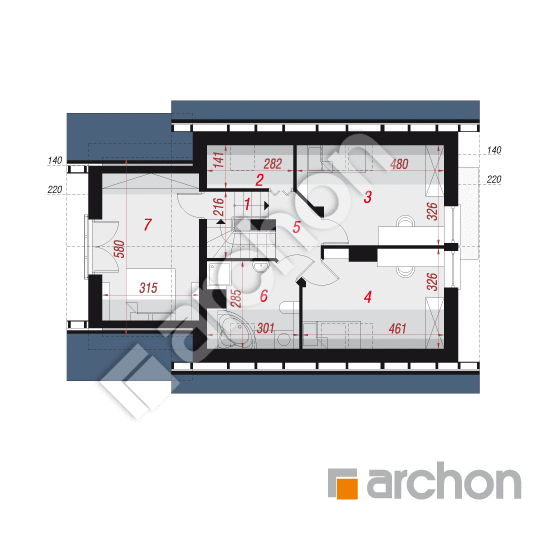 Проект будинку ARCHON+ Будинок у перлівці 3 План мансандри