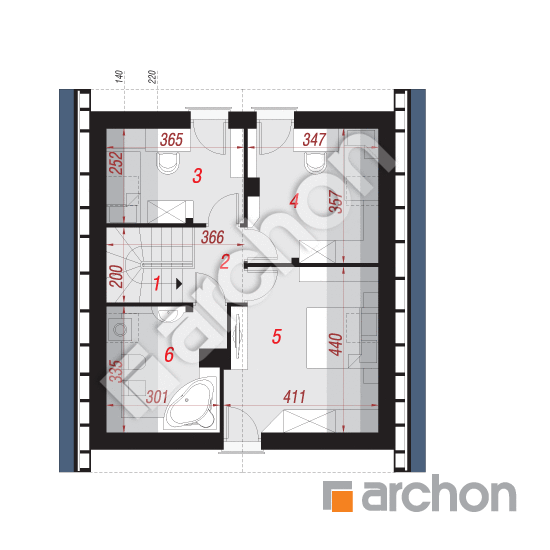 Проект будинку ARCHON+ Будинок в рододендронах 11 (H) План мансандри