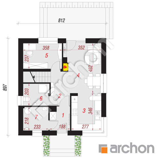 Проект будинку ARCHON+ Будинок в рододендронах 11 (H) План першого поверху