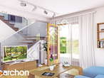 Проект дома ARCHON+ Дом в хлорофитуме 2 дневная зона (визуализация 2 вид 1)