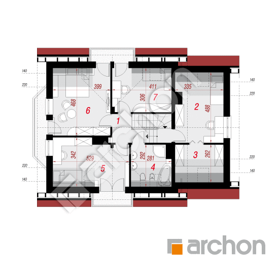 Проект будинку ARCHON+ Будинок в рододендронах 6 вер.3 План мансандри