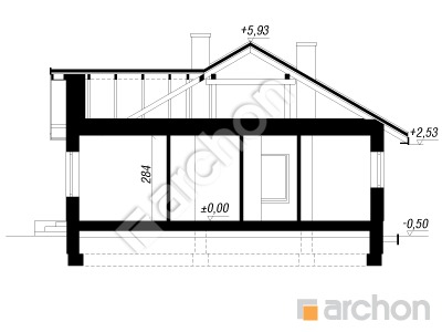 Проект дома ARCHON+ Дом в плодолистике Розріз будинку
