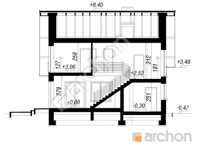 Проект дома ARCHON+ Дом в красотах Розріз будинку