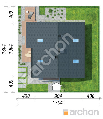 Проєкт будинку ARCHON+ Будинок в вівсі 2 Ситуація