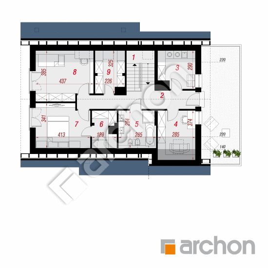 Проект дома ARCHON+ Дом в гейджее 3 (Г2) План мансандри