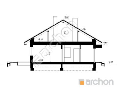 Проект дома ARCHON+ Дом под красной рябиной 8 (H) Розріз будинку
