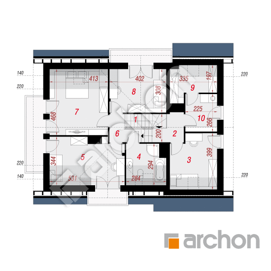 Проект будинку ARCHON+ Будинок в рододендронах 8 (H) План мансандри