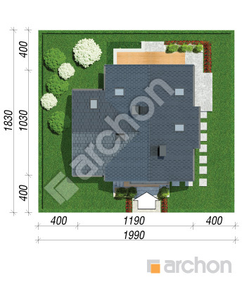 Проєкт будинку ARCHON+ Будинок під каштаном 3 (Н) Ситуація
