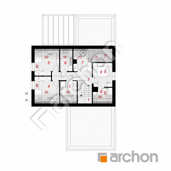 Проект будинку ARCHON+ Будинок в ковилах (Г2Е) План мансандри