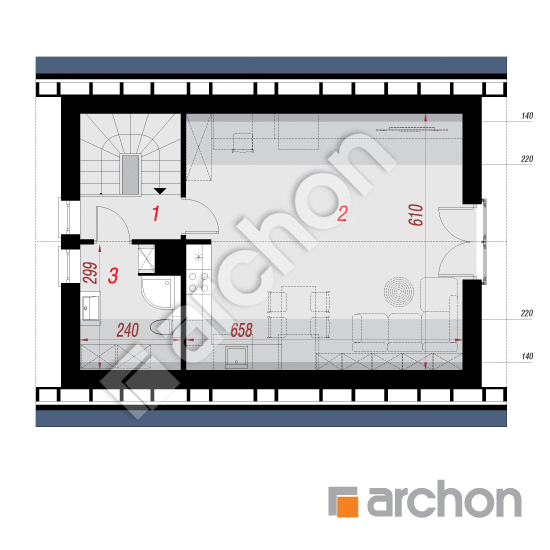 Проект дома ARCHON+ Г26 - Двухместный гараж  План мансандри