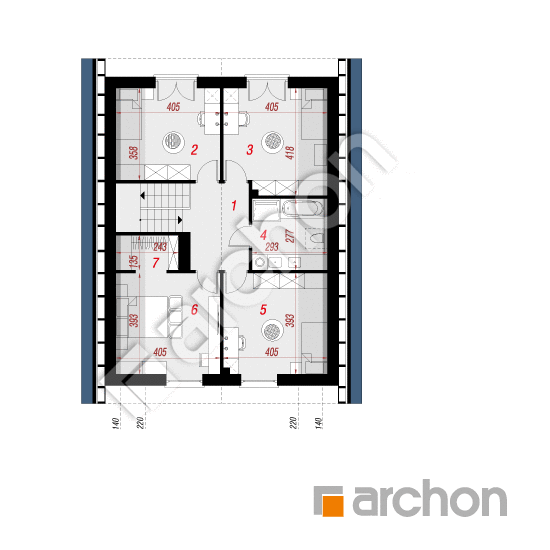 Проект будинку ARCHON+ Будинок в арлетах 3 (Е) ВДЕ План мансандри