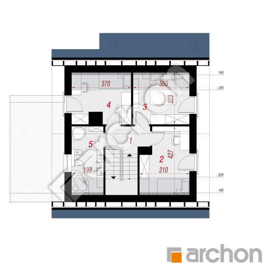 Проект будинку ARCHON+ Будинок в квінслендах План мансандри