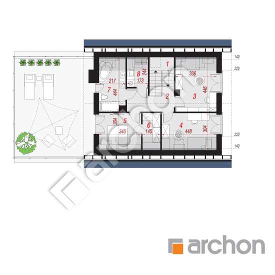 Проект будинку ARCHON+ Будинок в малинівці 19 (Г2) План мансандри