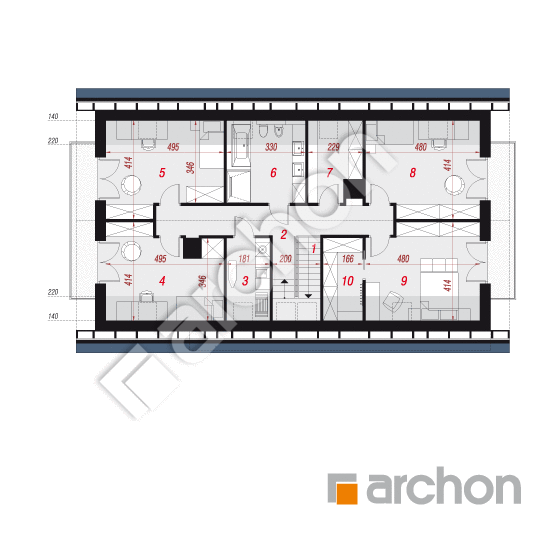 Проект будинку ARCHON+ Будинок у бровниках 4 (Г2) План мансандри