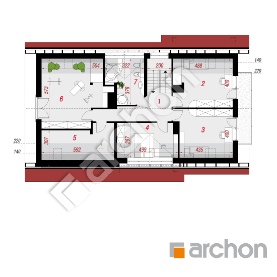 Проект будинку ARCHON+ Будинок в голденах План мансандри