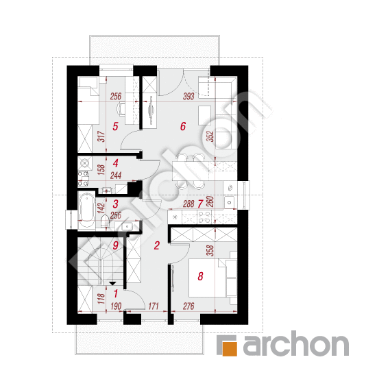 Проект дома ARCHON+ Дом в фиалках (Р2Е) вер.2 План мансандри