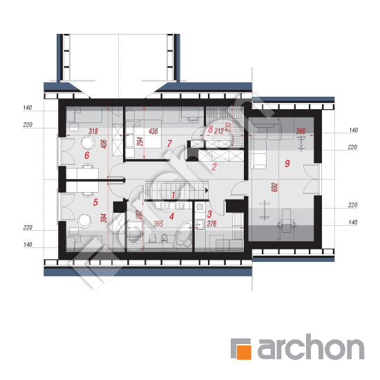 Проект дома ARCHON+ Дом в изумрудах 4 (Г) План мансандри