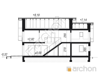 Проєкт будинку ARCHON+ Будинок в смарагдах 4 (Г) Розріз будинку