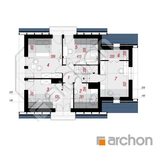 Проект будинку ARCHON+ Будинок в рододендронах 6 (ПТ) План мансандри