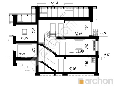 Проект дома ARCHON+ Дом в рододендронах 6 (ПТ) Розріз будинку