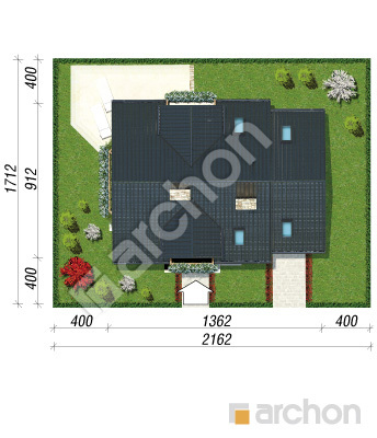Проект дома ARCHON+ Дом в рододендронах 6 (ПТ) Ситуація