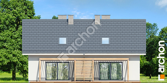 Дворовой фасад Дом в бруснике (Р2Н) вер.2