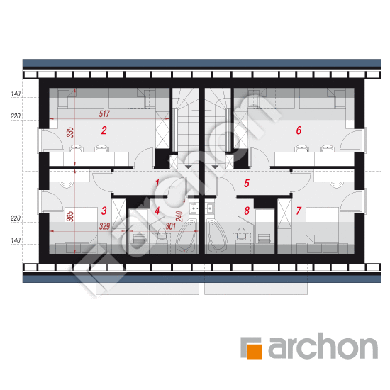 Проєкт будинку ARCHON+ Будинок в брусниці (Р2Н) вер.2 План мансандри