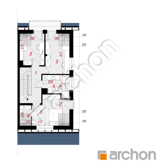 Проект будинку ARCHON+ Будинок під гінко (ГБ) План мансандри