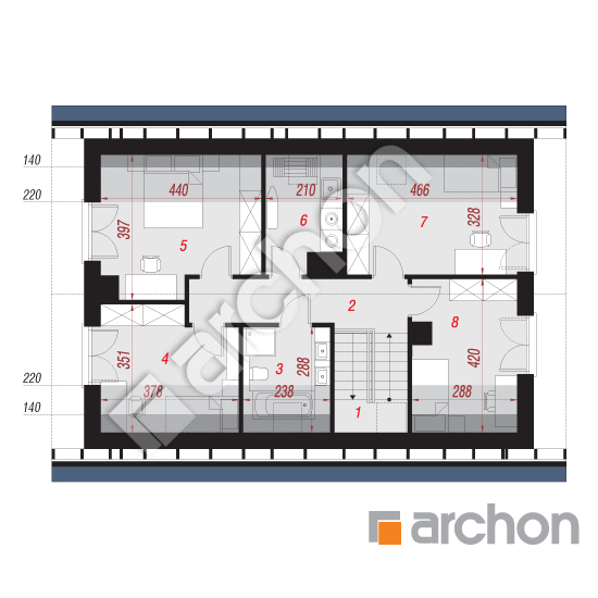 Проект будинку ARCHON+ Будинок в пампасах План мансандри