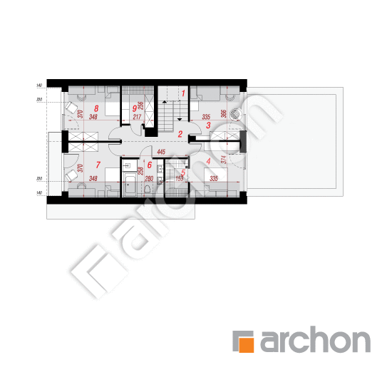 Проект будинку ARCHON+ Будинок в шишковиках 8 (Г2E) ВДЕ План мансандри