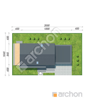 Проект дома ARCHON+ Дом в шишковиках 8 (Г2E) ВИЭ Ситуація