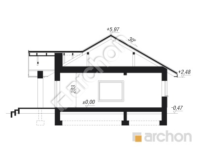 Проект дома ARCHON+ Дом в лещиновнике Розріз будинку