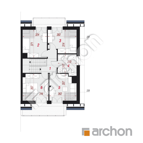 Проект будинку ARCHON+ Будинок в клематисах 20 (Б) вер.2 План мансандри