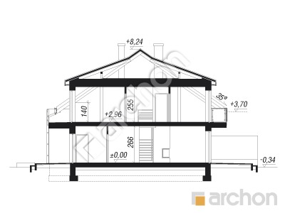 Проєкт будинку ARCHON+ Будинок в клематисах 20 (Б) вер.2 Розріз будинку