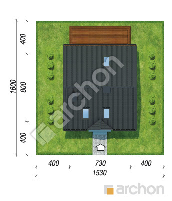 Проект дома ARCHON+ Дом в бруснике вер.3 Ситуація