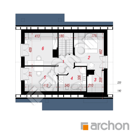 Проект будинку ARCHON+ Будинок у вістерії 2 (B) План мансандри
