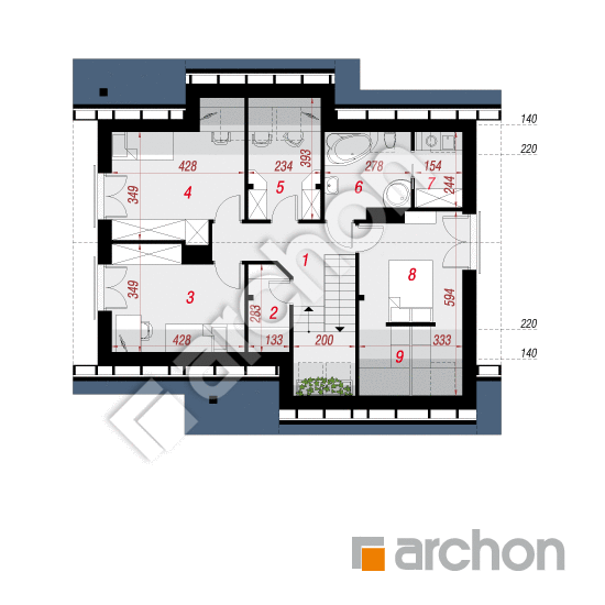 Проект будинку ARCHON+ Будинок в герміні План мансандри