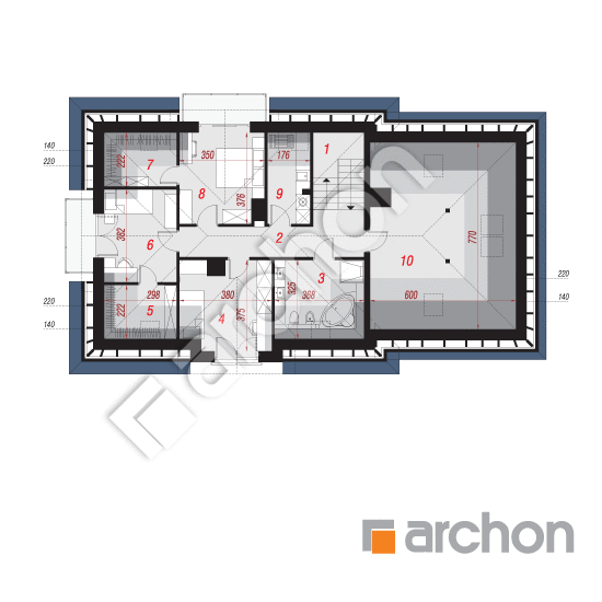 Проект будинку ARCHON+ Будинок в сливах 5 (Г2) План мансандри