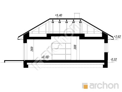 Проєкт будинку ARCHON+ Будинок в дзвониках Розріз будинку