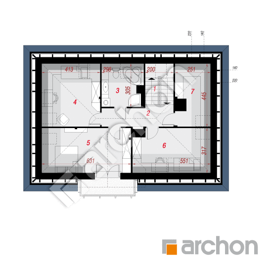 Проект будинку ARCHON+ Будинок в авокадо (Н) План мансандри