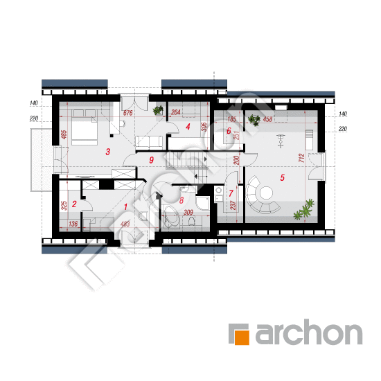 Проект будинку ARCHON+ Будинок в рододендронах 6 (Г2А) План мансандри