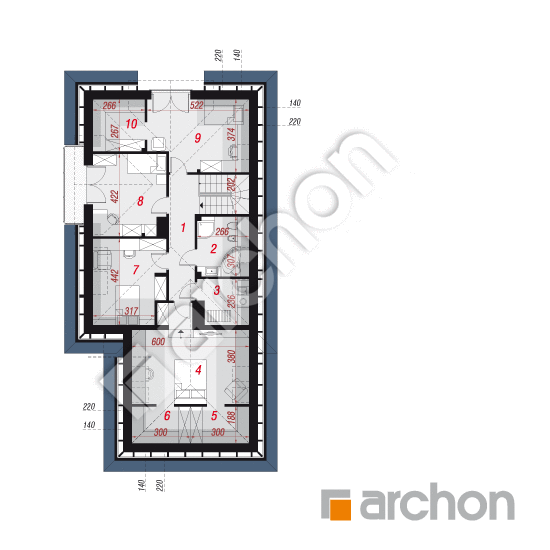 Проект дома ARCHON+ Дом в рукколе 3 (Н) План мансандри